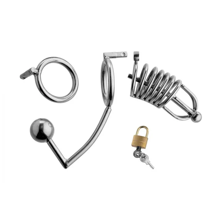 CHASTITY CAGE CO Male Sex Toys Condemned Penetration Cage with Anal Insertion