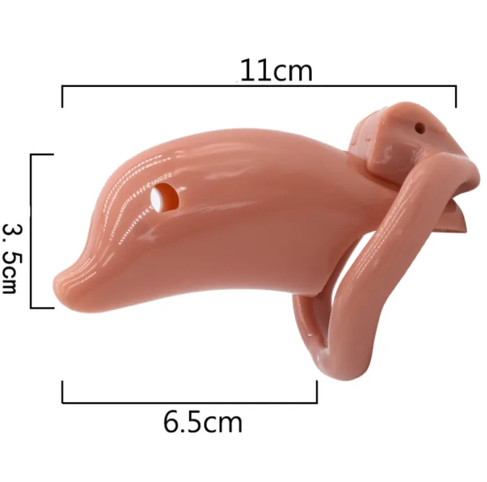 CHASTITY CAGE CO Male Sex Toys Dolphin Plastic Chastity Cage All 4 Rings Included