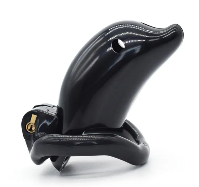 CHASTITY CAGE CO Male Sex Toys Dolphin Plastic Chastity Cage All 4 Rings Included