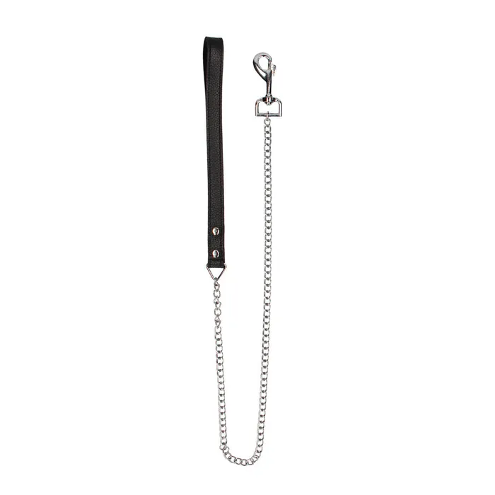 Couples Shots America LLC Ouch Pain Grain Leather Chain Leash