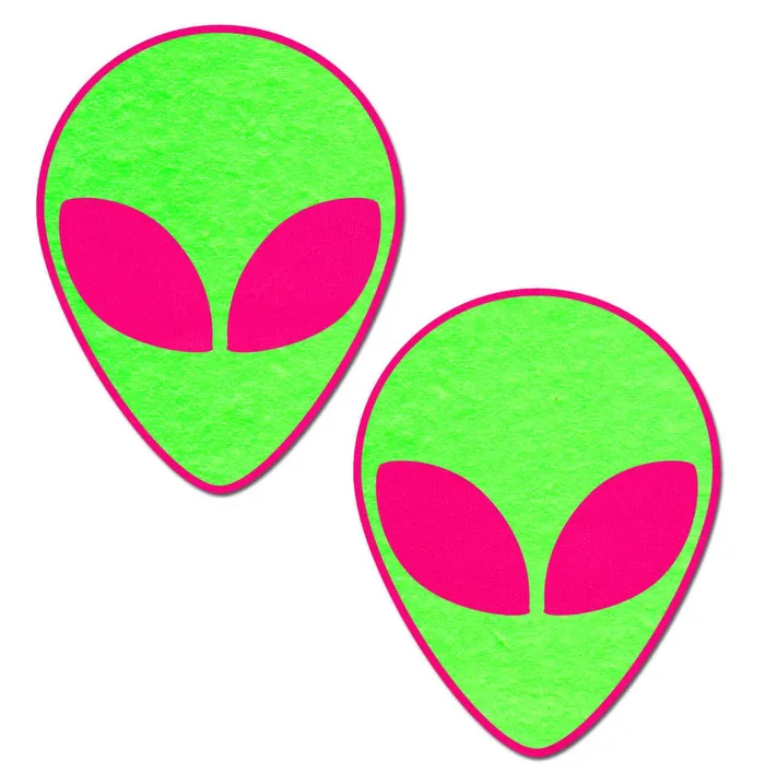 Dildos PASTEASE Pastease Neon Glowing Green Alien On Neon Pink