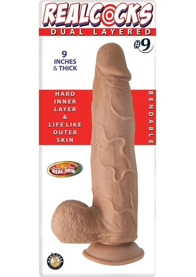 Dildos Real Cocks Dual Layered 9 Brown Thick 9 quot Nasstoys