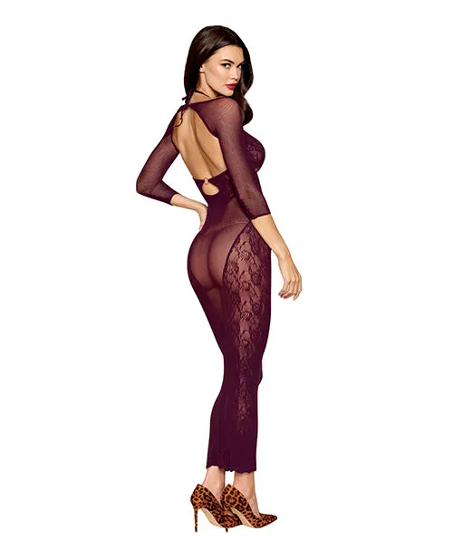 Dreamgirl Anal Seamless Gown wRemovable Shrug 2 pc Set Cherry Lacquer OS