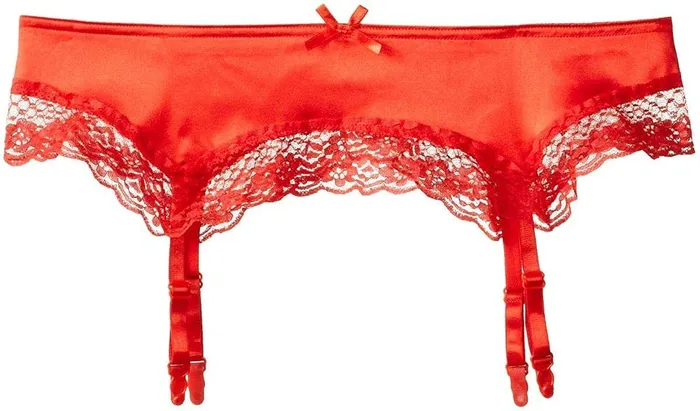 Elegant Moments Satin Garter Belt Red One Size Elegant Moments Vibrators