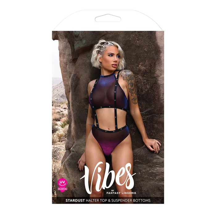 Fantasy Lingerie Fl Vibes Stardust Uv Halterbottom Ind Sm Vibrators