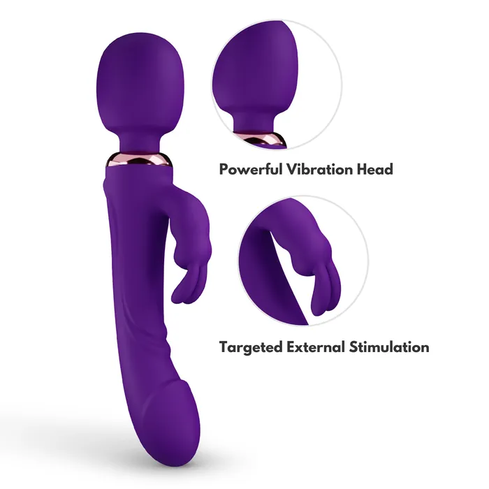 Female Sex Toys Bozatta AdultLuxe HopWave 3 in 1 Rabbit Dildo Wand