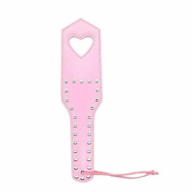 Female Sex Toys House of Dasein Paddles Leather Studded Spanking Paddle Heart Shaped Slave Whip Bdsm Fetish