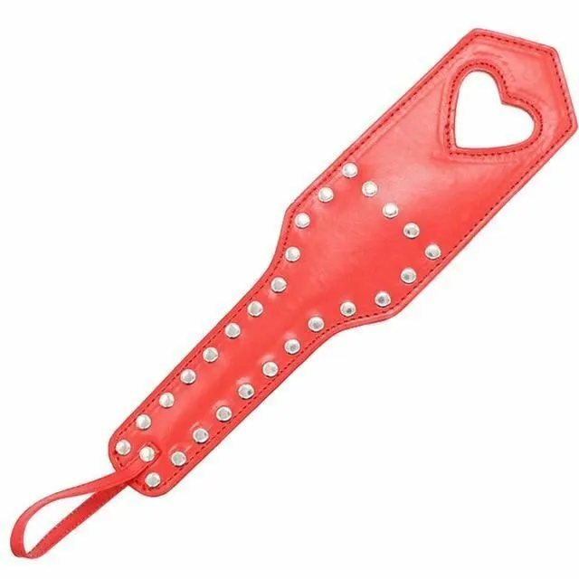 Female Sex Toys House of Dasein Paddles Leather Studded Spanking Paddle Heart Shaped Slave Whip Bdsm Fetish