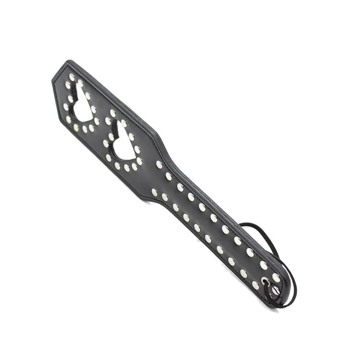 Female Sex Toys House of Dasein Paddles Leather Studded Spanking Paddle Heart Shaped Slave Whip Bdsm Fetish