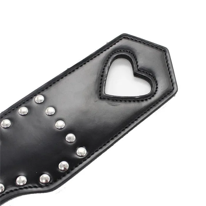 Female Sex Toys House of Dasein Paddles Leather Studded Spanking Paddle Heart Shaped Slave Whip Bdsm Fetish