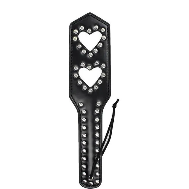 Female Sex Toys House of Dasein Paddles Leather Studded Spanking Paddle Heart Shaped Slave Whip Bdsm Fetish