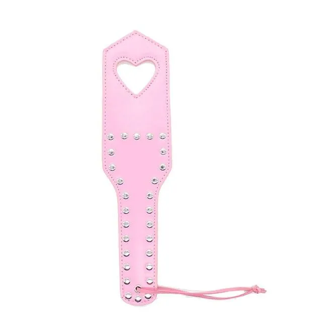 Female Sex Toys House of Dasein Paddles Leather Studded Spanking Paddle Heart Shaped Slave Whip Bdsm Fetish