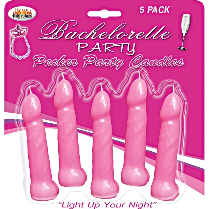 Hott Products Unlimited Bachelorette Party Pink Pecker Candles 5 quot Vibrators