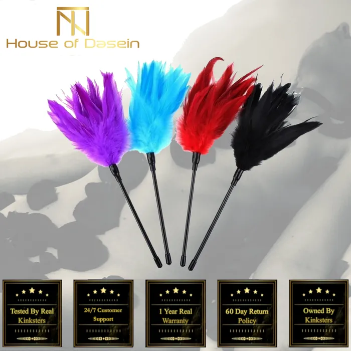House of Dasein Couples Sensation Play Feather Sensual Play Tickler Bdsm Clit Kink Fetish Restraints