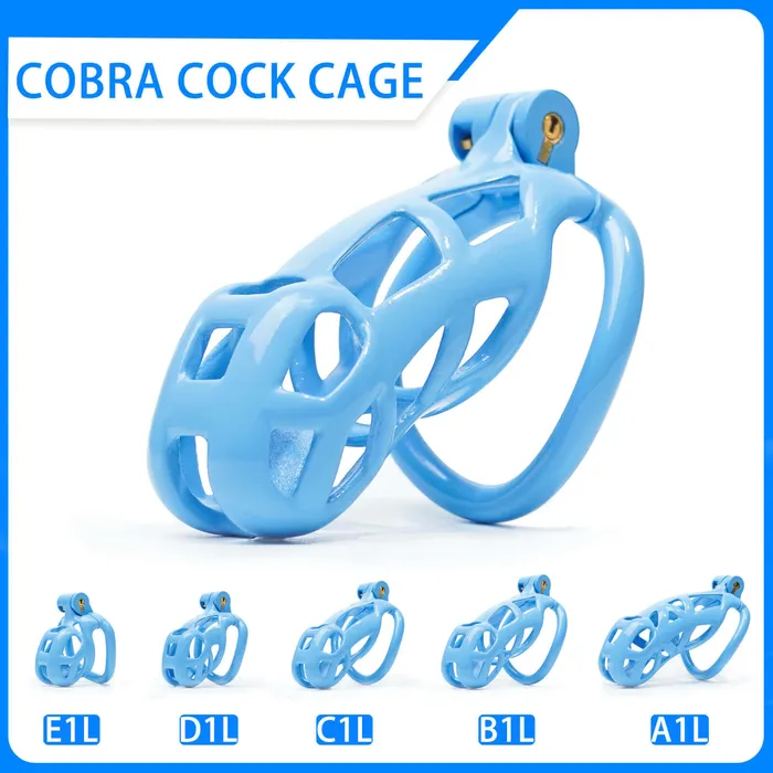 Male Sex Toys CHASTITY CAGE CO Blue Cobra Chastity Cage Kit 177 To 413 Inches Long