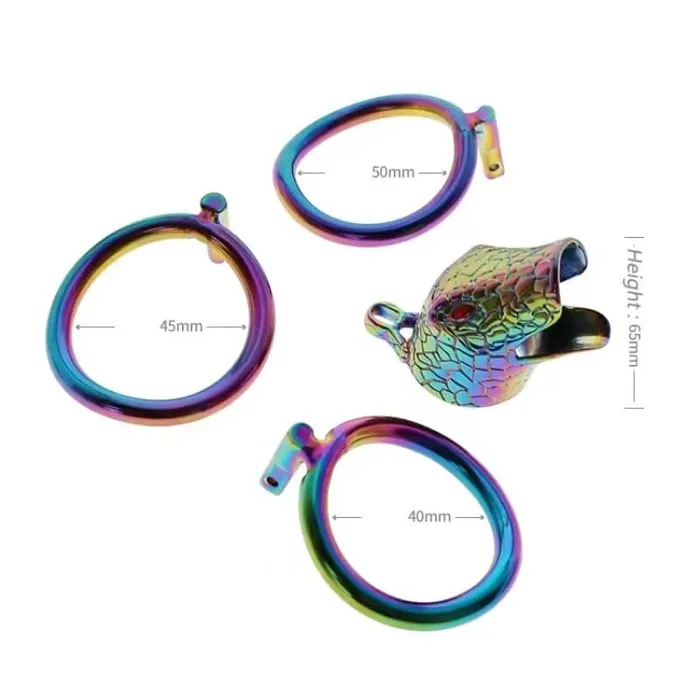 Male Sex Toys CHASTITY CAGE CO Snake Penis Lock Male Chastity Device
