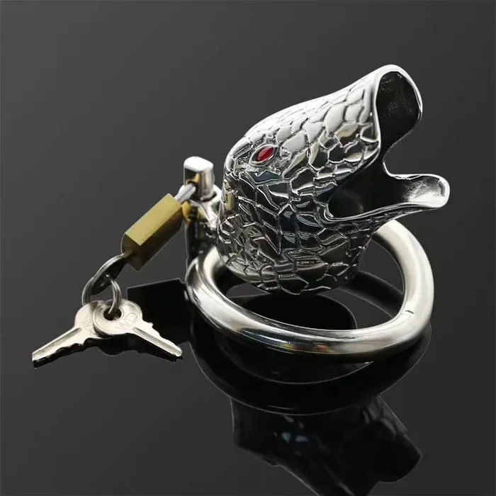 Male Sex Toys CHASTITY CAGE CO Snake Penis Lock Male Chastity Device