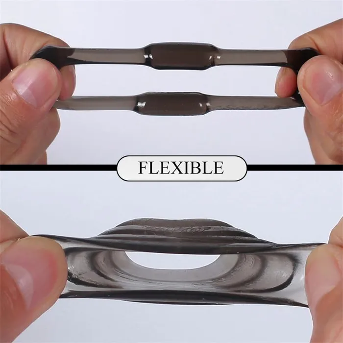 Male Sex Toys House of Dasein Cock Rings 12 Pcs Stretchy Black Penis Sleeves Men Ejaculation Delay