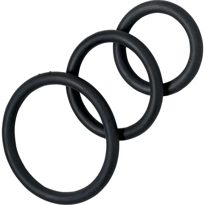 Male Sex Toys Spartacus Nitrile Cock Ring SetBlack