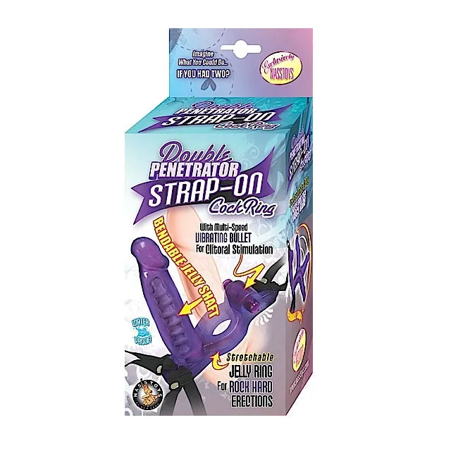 Nasstoys Female Sex Toys Double Penetrator StrapOn CRing Purp