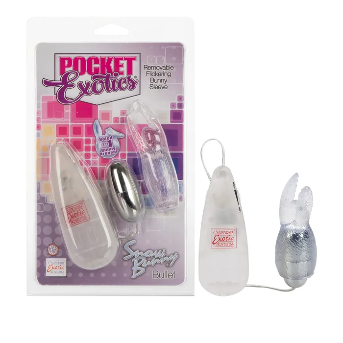Pocket Exotic Snow Bunny Bullet Clear CalExotics Female Sex Toys