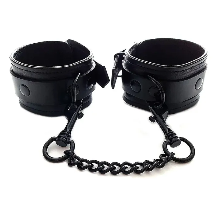 Restraints Rouge Group Ltd Rouge Leather Ankle Cuffs Black Waccess