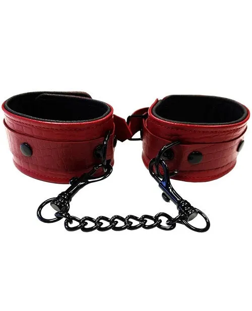 Rouge Anaconda Adjustable Wrist Cuffs Burgundy Rouge Handcuffs Restraints
