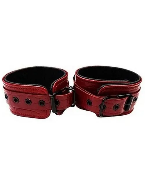 Rouge Anaconda Adjustable Wrist Cuffs Burgundy Rouge Handcuffs Restraints