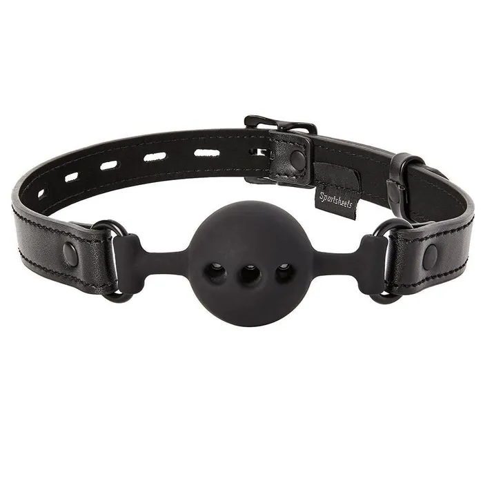 Saffron Vegan Leather Breathable Ball Gag Sportsheets Restraints