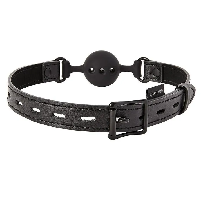 Saffron Vegan Leather Breathable Ball Gag Sportsheets Restraints