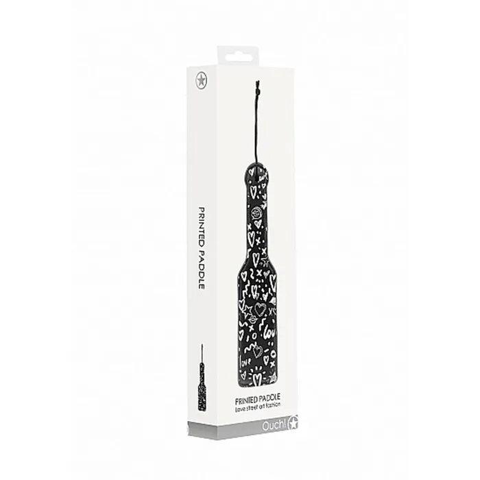 Shots America LLC Anal Ouch Printed Paddle Love St Black