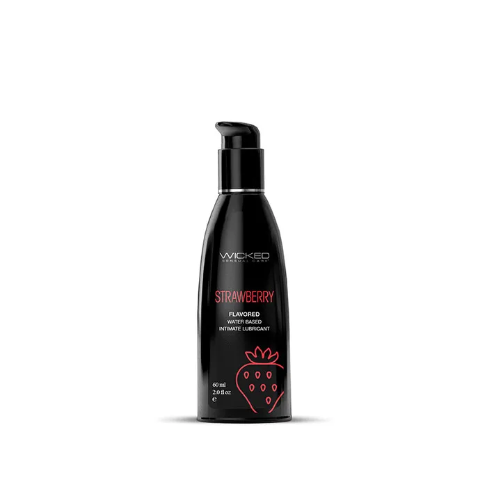 Vibrators Wicked Aqua Strawberry 2Oz Wicked Sensual Care Collection