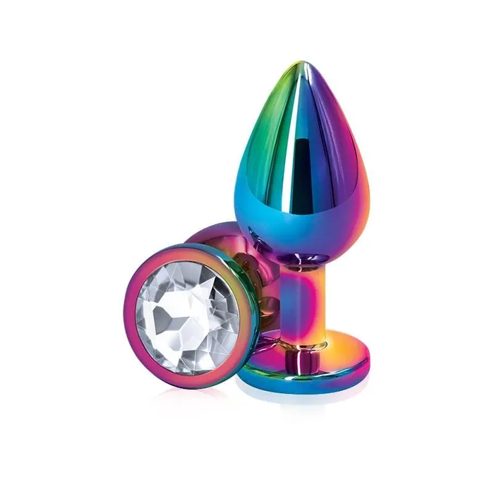 Wicked Wandas Inc Anal NS Novelties Rear Assets Aluminum Butt Plug Rainbow Coloured Plug