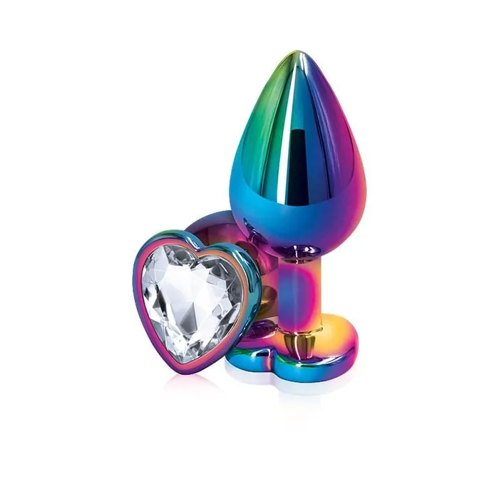 Wicked Wandas Inc Anal NS Novelties Rear Assets Aluminum Butt Plug Rainbow Coloured Plug