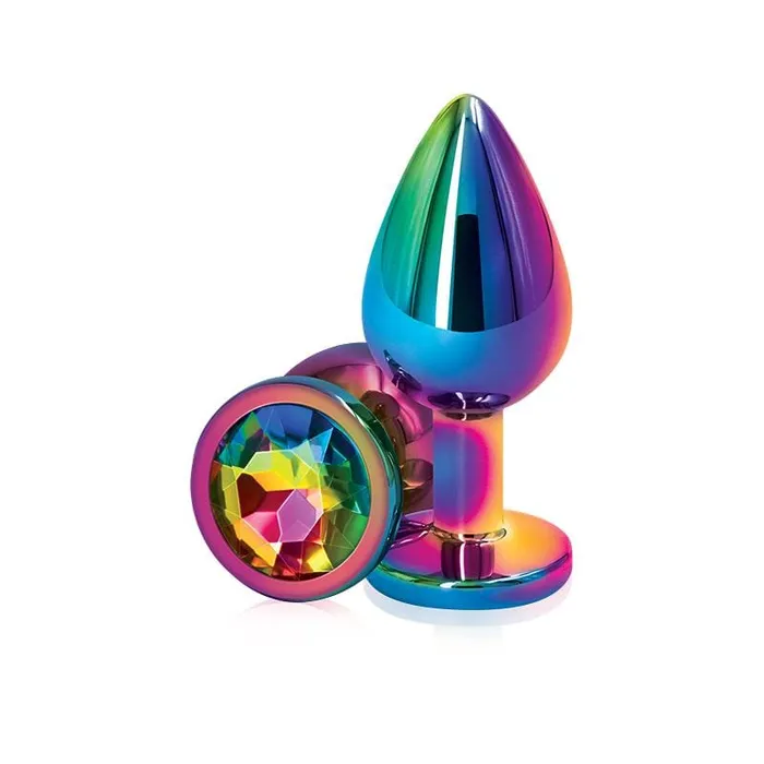 Wicked Wandas Inc Anal NS Novelties Rear Assets Aluminum Butt Plug Rainbow Coloured Plug
