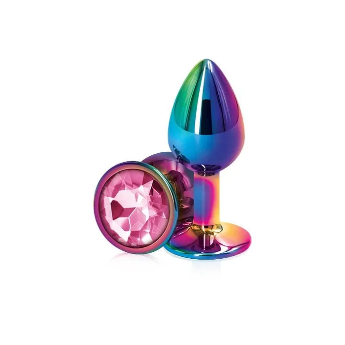 Wicked Wandas Inc Anal NS Novelties Rear Assets Aluminum Butt Plug Rainbow Coloured Plug