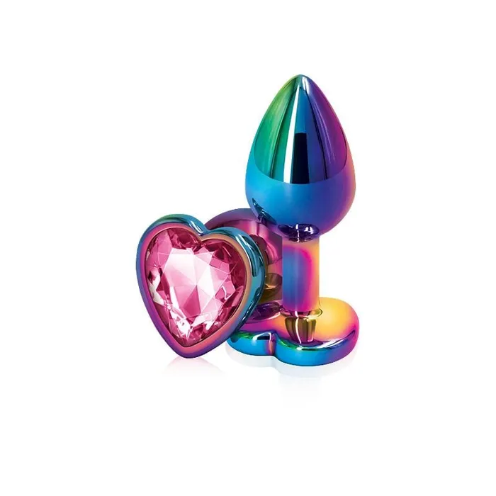 Wicked Wandas Inc Anal NS Novelties Rear Assets Aluminum Butt Plug Rainbow Coloured Plug