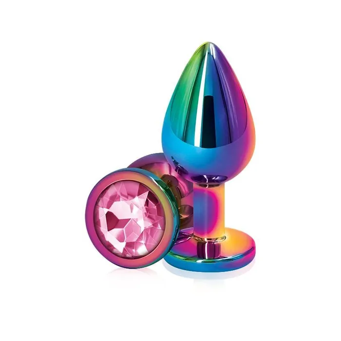 Wicked Wandas Inc Anal NS Novelties Rear Assets Aluminum Butt Plug Rainbow Coloured Plug