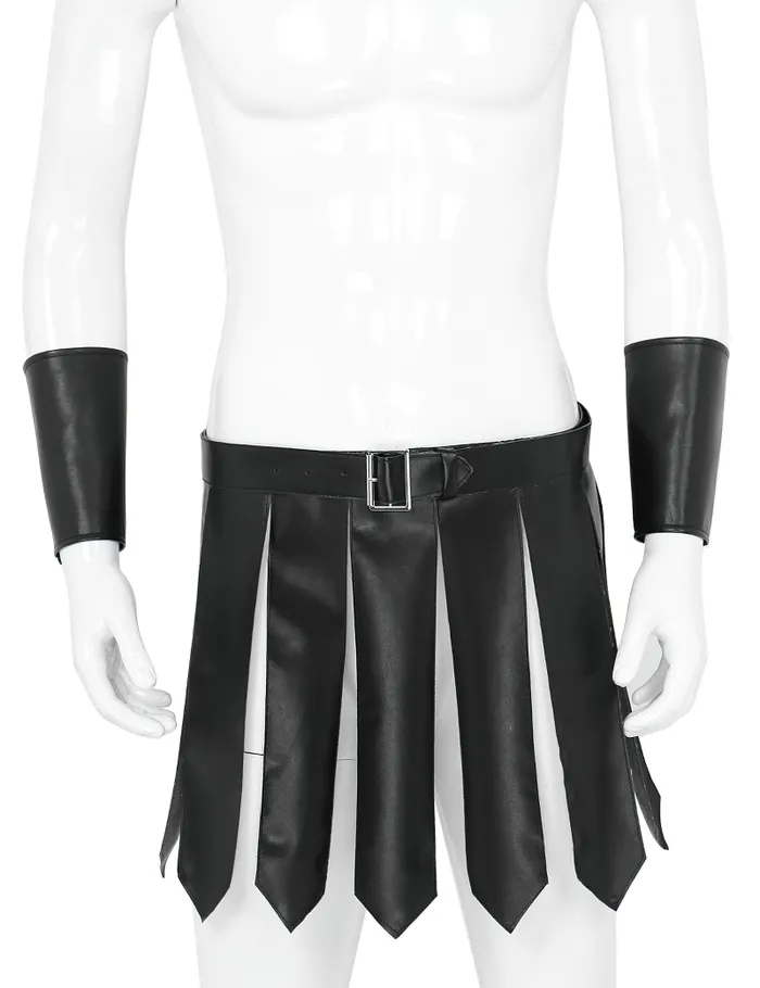 Anal EVEs SECRETS Black Male Sexy Roman Gladiator Costume Gladiator Design Underwear Skirts With Belt