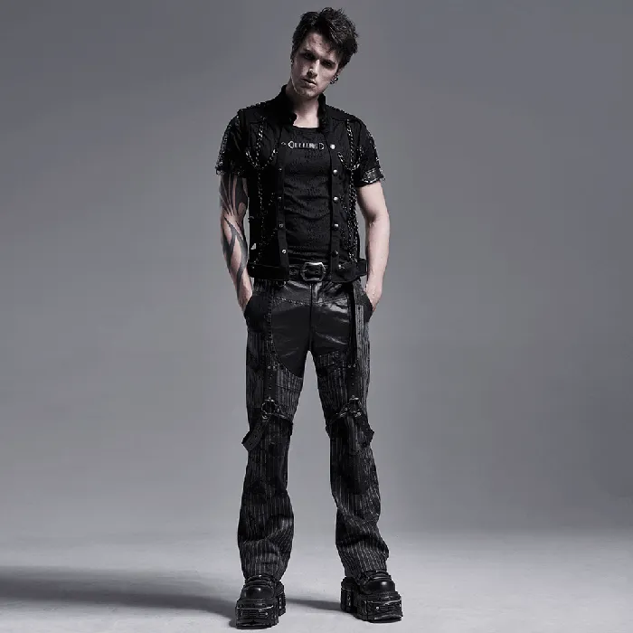 Anal EVEs SECRETS Punk Rave Style Black Warlock Chain Waistcoat