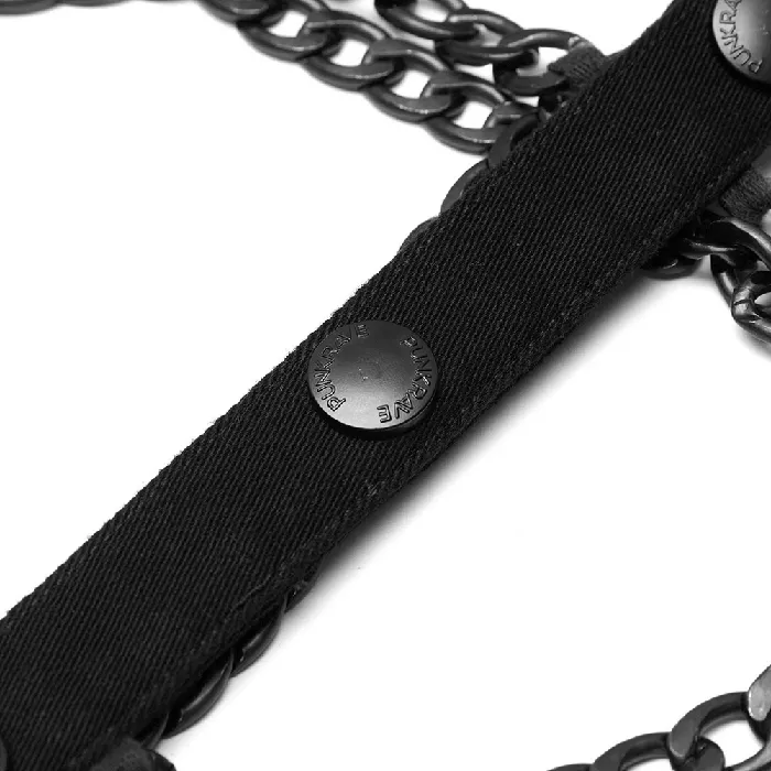 Anal EVEs SECRETS Punk Rave Style Black Warlock Chain Waistcoat