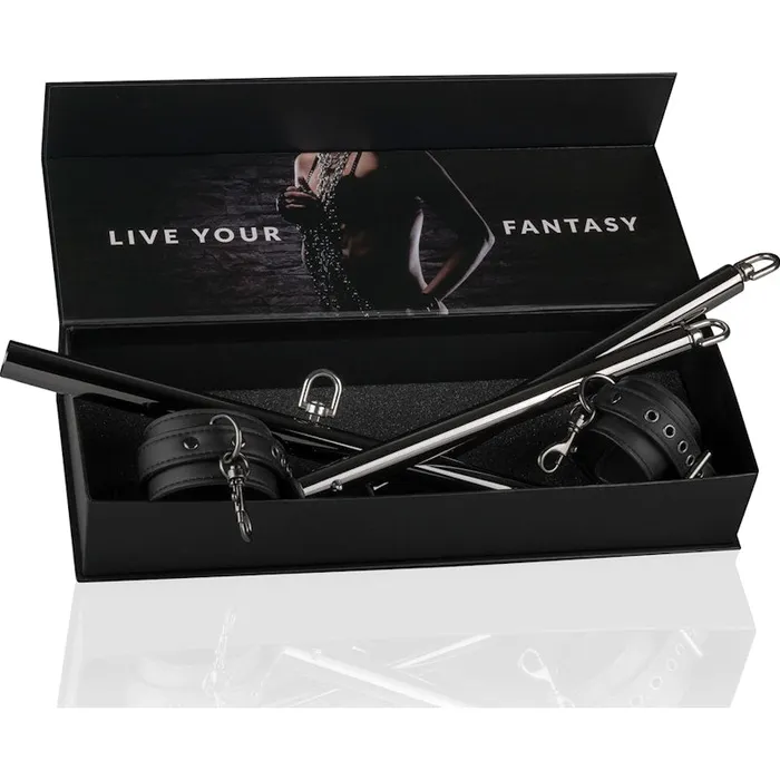 Anal Expander Spreader Bar and Cuffs Set Black Fetish Collection