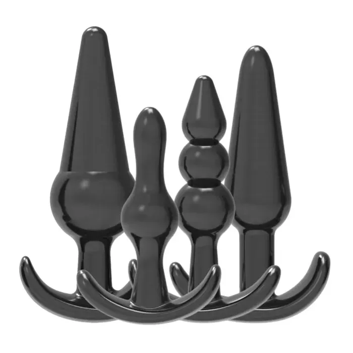 Anal Loving Joy Loving Joy Butt Plug Training Kit 4 Sizes Tapered Tips Safe Handles for Beginners Purple