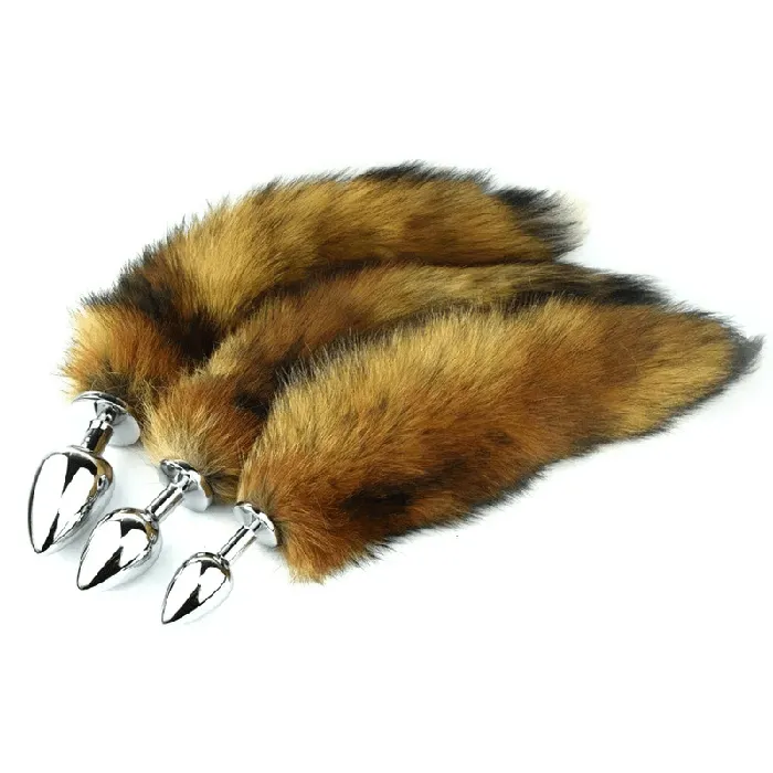 Anal Plugs with Fox Tail Smooth Touch Metal Butt Plug Adult Sex Toys EVEs SECRETS Anal
