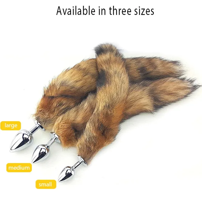 Anal Plugs with Fox Tail Smooth Touch Metal Butt Plug Adult Sex Toys EVEs SECRETS Anal