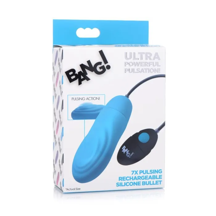 Bang Vibrators 7X Pulsing Rechargeable Bullet Blue