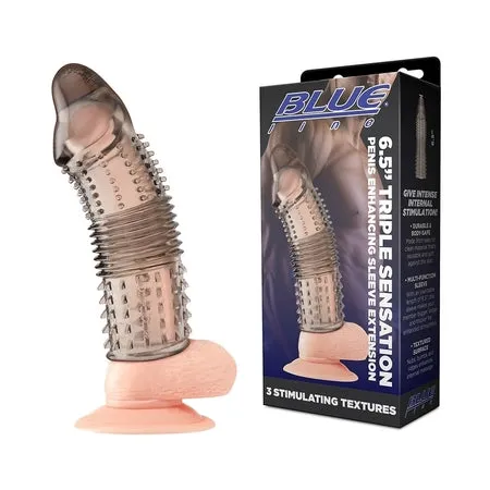 Blue Line 65 inTriple Sensation Penis Sleeve Extension Electric EEL Inc Male Sex Toys