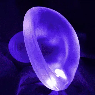 Blue Ox Designs Oxballs Dildos Oxballs GlowHole LED Lit FPlugs in Clear Frost