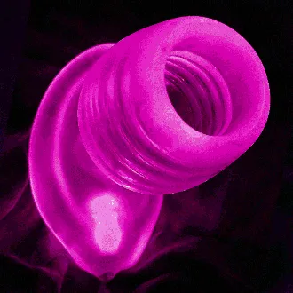 Blue Ox Designs Oxballs Dildos Oxballs GlowHole LED Lit FPlugs in Clear Frost