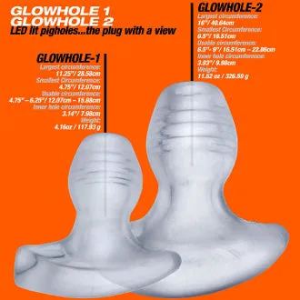 Blue Ox Designs Oxballs Dildos Oxballs GlowHole LED Lit FPlugs in Clear Frost